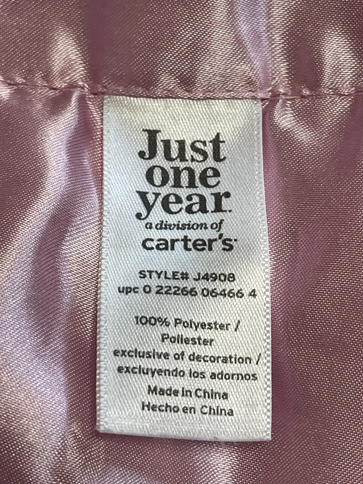 Manta Carters Solo Un Año Dulce Bebé Niña Rosa Minky Dot Satinado 30x39.5 Foto 4 de 4