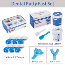 Dental Putty Fast Set VPS Dental Impression Material 24PCS Trays Upper/Lower New