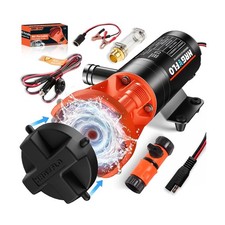 RV Macerator Pump 12V,Portable Macerator Waste Pump,12GPM Suction 3.2 feet Li...