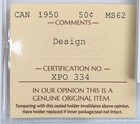 Certified 1950 Canada Silver Half Dollar ICCS MS62 50c  — photo 3