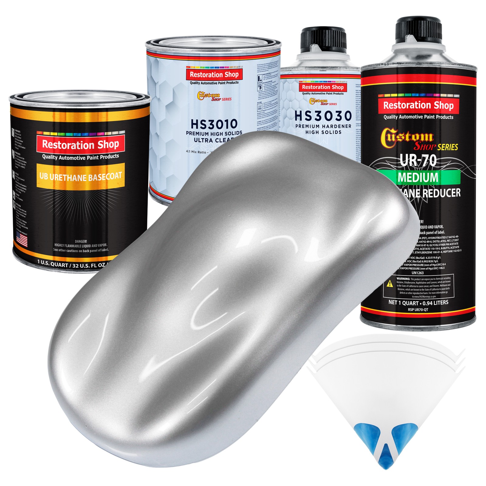 Iridium Silver Metallic Premium Urethane Basecoat Clearcoat Auto Paint Kit