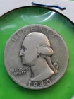 1940-D United States Denver Mint, Washington Quarter Dollar Coin