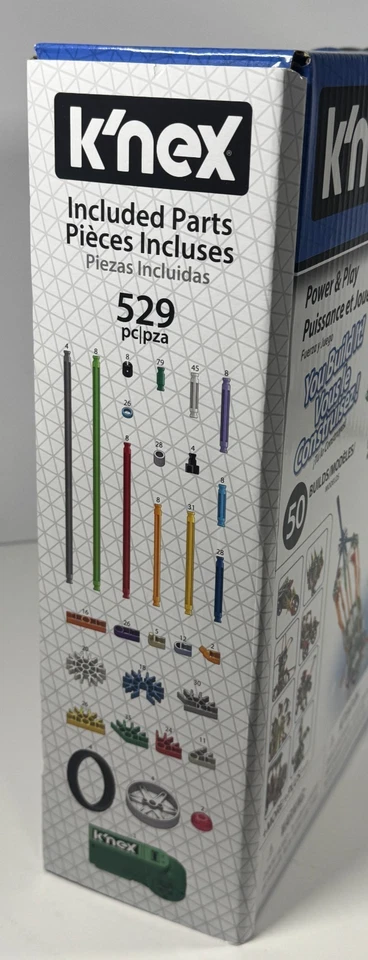K'NEX Imagine Power & Play Motorized 50+ Builds Models Set 529 Pieces NEW/SEALED - Image 2 of 4