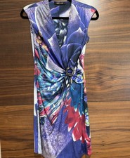 Roberto Cavalli Printed Draped Multicolor Dress Size 38