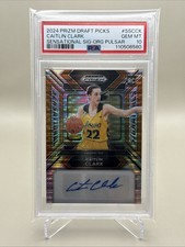 2024 Prizm Draft Picks Caitlin Clark Sensational Signatures Orange Pulsar PSA 10