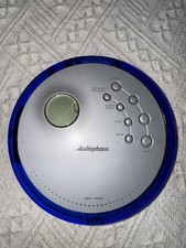 Audiophase Portable CD Player CDM-375 Vintage MP3 Silver Blue - Untested / AS IS