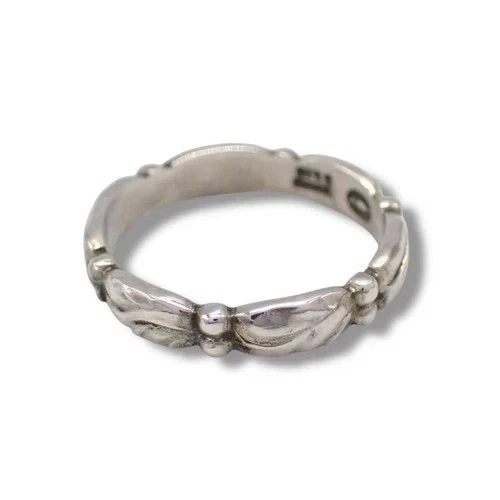 Anillo de plata esterlina vintage Georg Jensen #57 EE. UU. 6,0 USADO de Japón #T0155 Foto 3 de 4