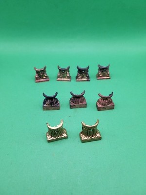 9 Vintage Antique Clock Replacement Brass Column Caps Covers Parts Repair