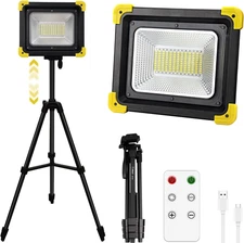 29000LM Rechargeable LED Work Light with Stand,Magnetic Base&Remote Control,1200