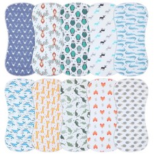 Organic Baby Burp Cloths 10Pack Large Washcloths for Newborns, Burp Rags