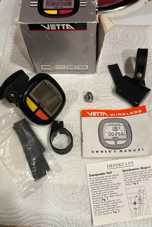 Vtg Vetta Innovator C-200 Wireless Cyclometer Cycle Bike Computer used new batt. - Image 2 of 4