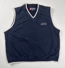 Vintage Chaps Ralph Lauren Sweater Vest Navy V Neck Spellout Size M