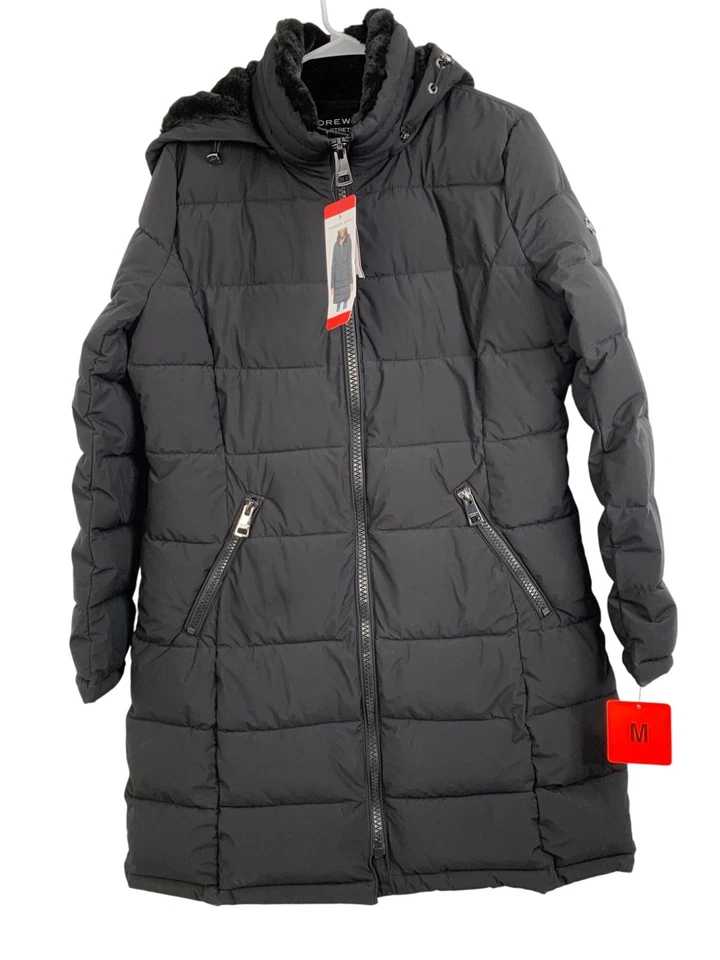 Andrew Marc Stretch Puffer Jacket M Black Removable Fur Hood RGG10697 NWT - Image 2 of 4