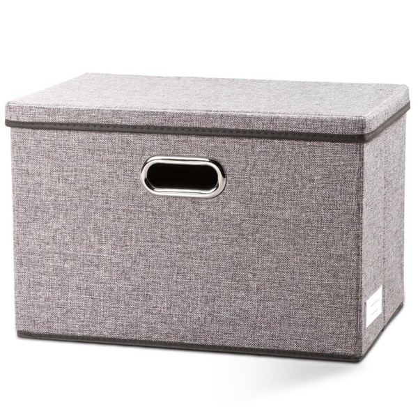 Aufbewahrungsbox Faltbar Grau Organizer Container Dekorativ Griff 43X30X30Cm-image