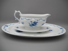 Fürstenberg Servierplatte und Sauciere LOTTINE Soßengießer blaue Blumen