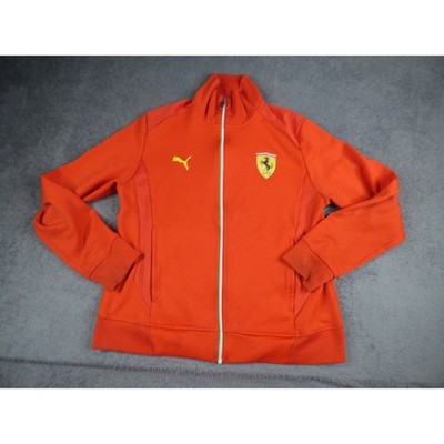 Puma Scuderia Ferrari Mens Track Jacket Orange Full Zip Racing Logo Large