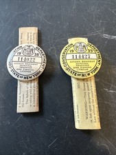 1938 - 1939 New York Resident Hunting & Fishing License Badge Button And Papers