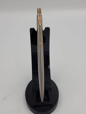Vintage Parker 45 Flighter Stainless Steel Gold Trim Ballpoint Pen Made in USA