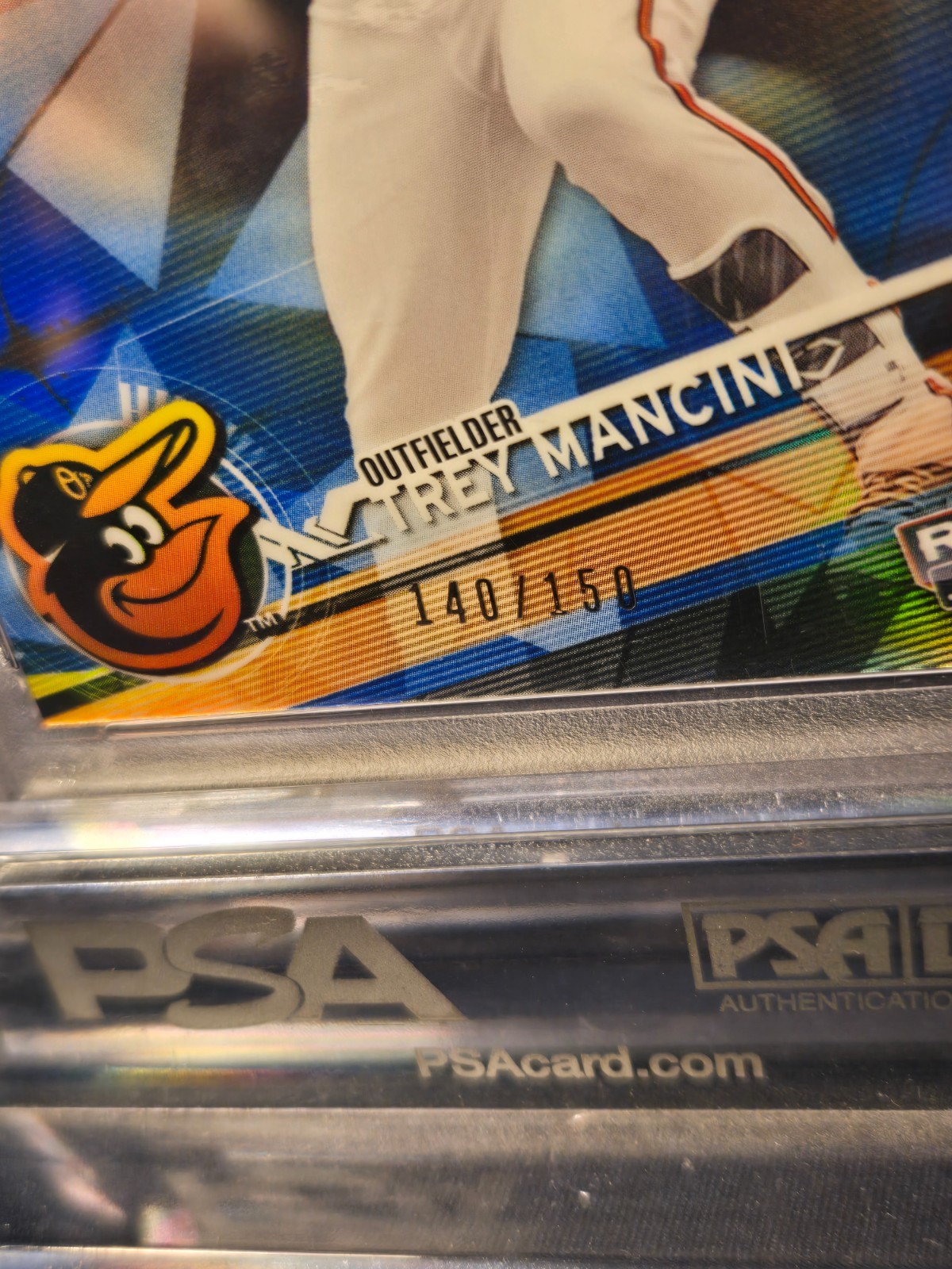 2017 BOWMAN’S BEST TREY MANCINI BLUE REFRACTOR #47 PSA 10 GEM MINT 10 140/150!!! view 3