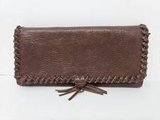 Banana Republic Wallet Womens Brown Genuine Leather Whipstitch Clutch Organizer