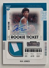 2021-22 Contenders Kai Jones Rookie Ticket Patch RC #RTS-KJO Hornets /10