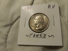 1961 REAL PRETTY SILVER WASHINGTON QUARTER-TONED-YOU DECIDE GRADE-FREE SHIP