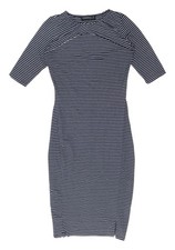 Sugarhill Damen blau gestreiftes Etuikleid Gr&ouml;&szlig;e 8
