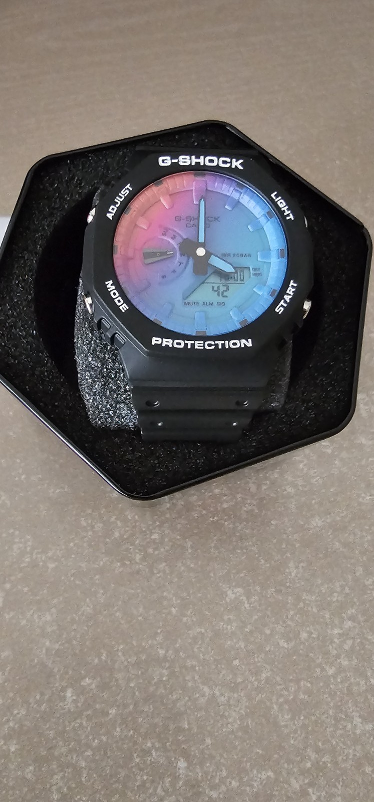 Orologio CASIO G-Shock Nuovo Cinturino Nero Quadrante Multicolor