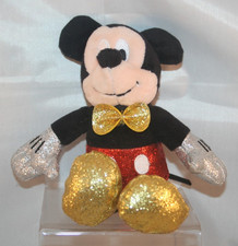 TY Beanie Baby Disney MICKEY MOUSE 6 Inch Super Sparkle Red Stuffed Plush Toy