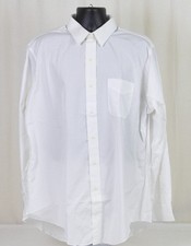 NWOT Saks Fifth Avenue TTX Finest 2x2 Cotton Broadcloth White SHIRT 17.5 x 36