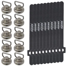 Magnetic Hooks & Cable Tie Wraps, 360-Degree Closed-Loop Swivel Eyelet + Stro...
