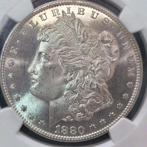 1880-S Morgan Silver $1 Dollar NGC MS 63. Excellent Deep Strike. Mirror Fields