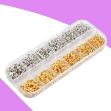 Reusable Jewelry Findings Kit Open Jump Rings Lobster Clasps Multicolor