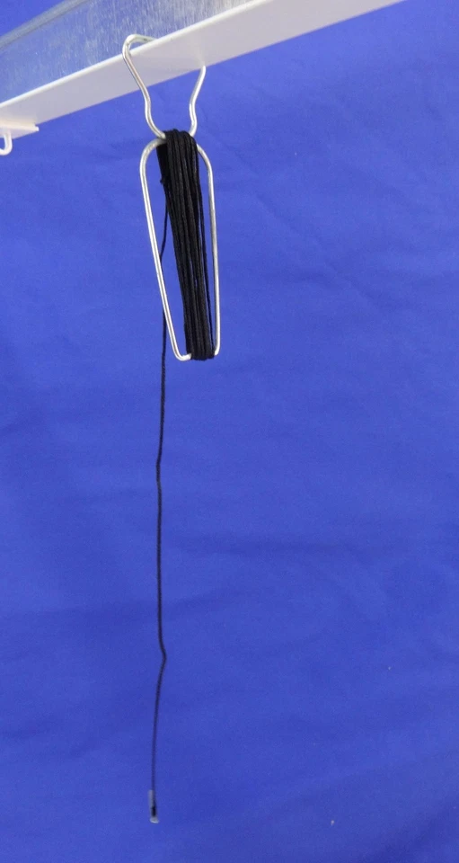 Metal Squeeze-E-Clip w/6' Black Cotton Barbed Cord Ceiling Tile Grid Track Hook - Image 3 of 4