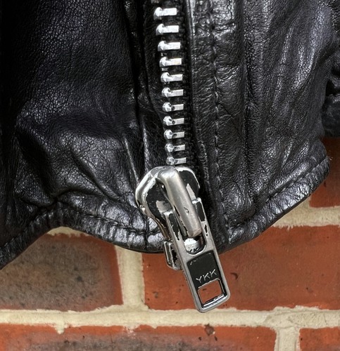 All Saints Mens REPLICA Leather Biker Jacket Large Moto Bomber Rock 4 - Picture 12 of 20
