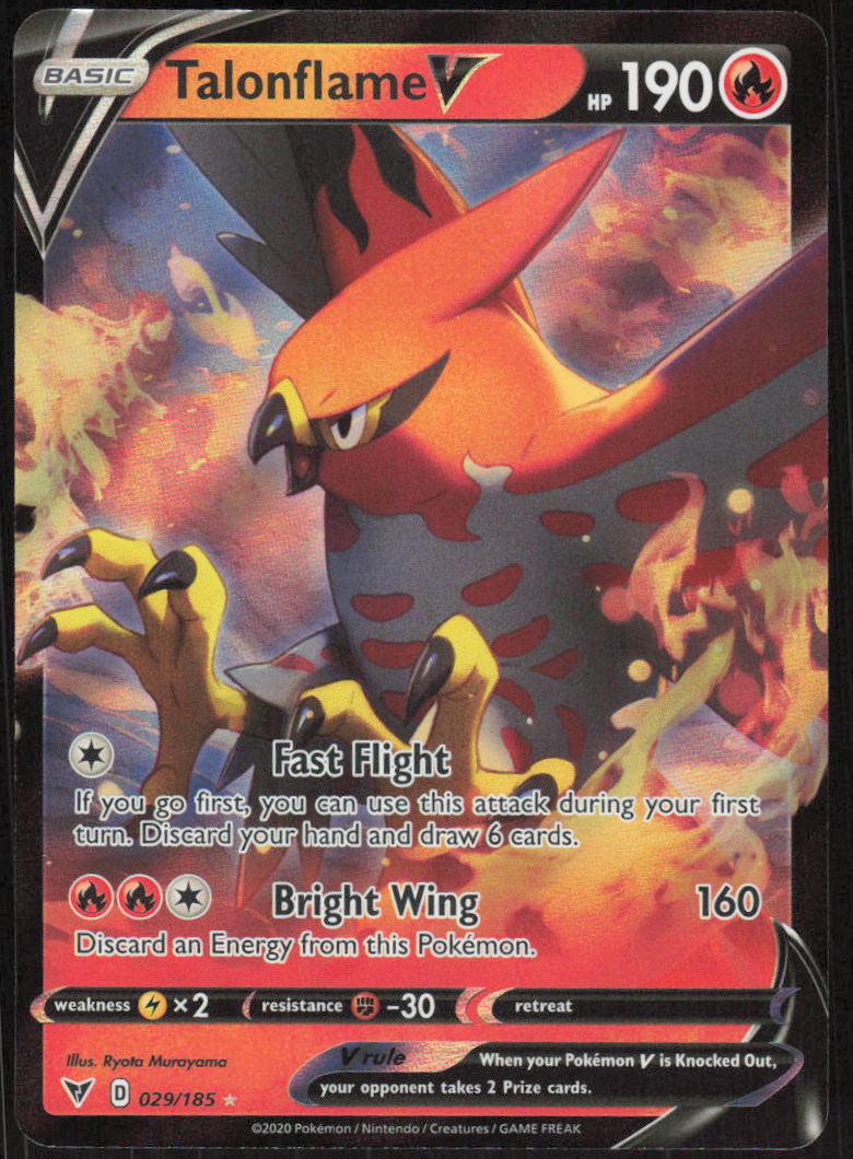 Pokemon TCG SWSH04: Vivid Voltage #029/185 Talonflame V NM