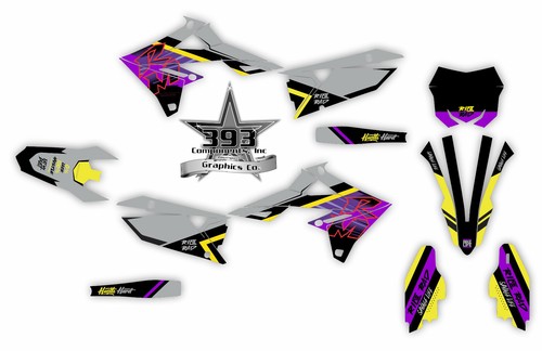 Kit de gráficos retro RMZ450 / RMZ250 Suzuki 96 2018-2024 Team Racing gris púrpura - Imagen 3 de 4