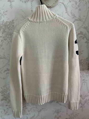 Polo Ralph Lauren Cream Soft Knitted Zip Up Cardigan Size M Age 12-14 Red Pony - Picture 7 of 10