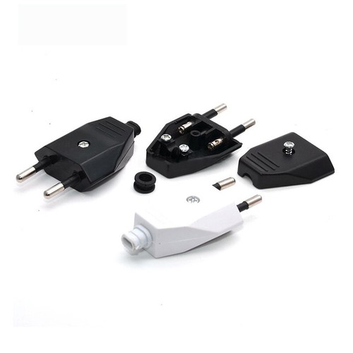2 Pin EU European US Male Plug AC Electrical Socket Adapter 250V Replacement YK - Photo 10/14