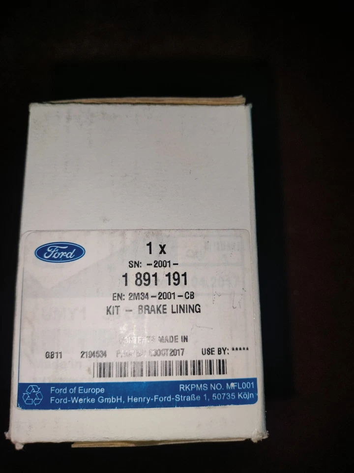 1891191 Kit pastiglie freno  Anteriore per FORD RANGER MAZDA BT-50 Originale  - Immagine 2 di 4