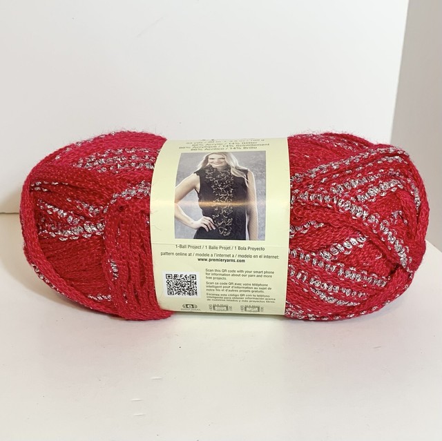 Starbella Flash Yarn Pink Topaz 33 Yards 1 Skein Silver Premier Yarns