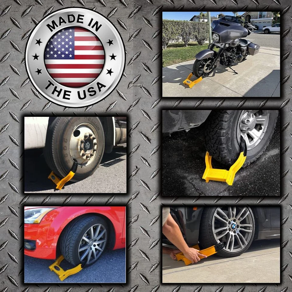 Wheel Lockheavy Duty Anti Theft Wheel Lock Clamp Trailer Wheel Travel Security L Foto 2 de 4