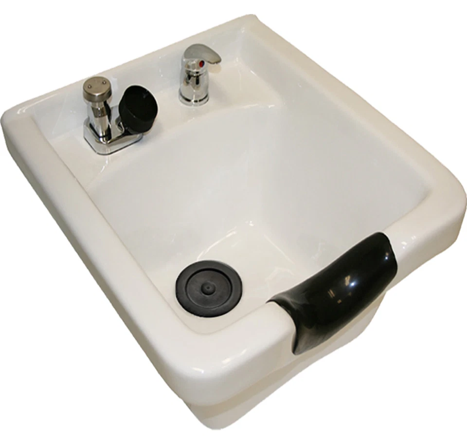 White CERAMIC Shampoo Bowl Sink Barber Shop Beauty Spa Salon Hair Equipment - Image 2 of 4