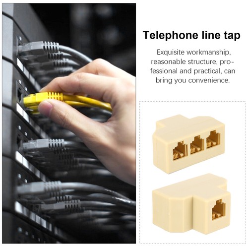 2 PCS Three Way Phone Line Splitter Adapter for Landline Telephone - 第 9/12 張圖片