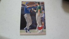 1992 UPPER DECK TEAMMATES # 41 CHECKLIST JOE CARTER/MARK McGWIRE  BASEBALL CARD