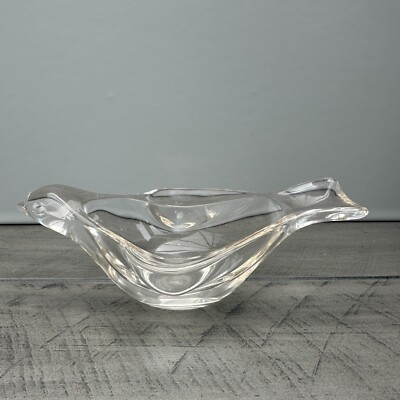 Vintage Retro Klar Kunst Glas Taube Vogel Bonbon Schale Süßigkeitenschale KEINE CHIPS