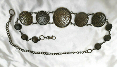 Vintage Rare Handcrafed Hammered Brass Wide Hippy Boho Gypsy  display picture 1