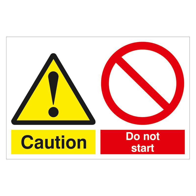 Lockout Tagout Sign - 'Caution Do Not Start' - 150 x 225mm w/ Nylon Cord