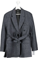 Mo&co. Grey Wool Structured Blazer Coat Uk 10