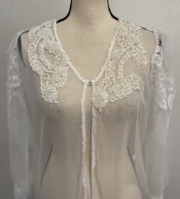 Victoria's Secret Sexy Kimono Robe Lingerie Beaded Sheer White Y2K NWT Small